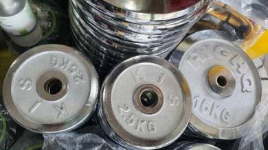 Iron plate for dumbell atau barbell padu