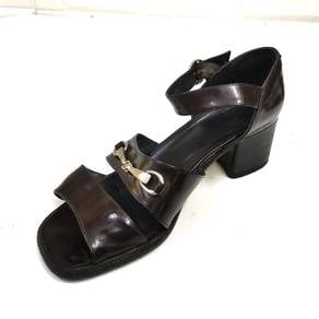 Vintage Bally Zufate Dark Brown Leather Block Heel