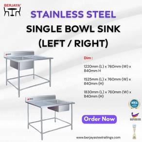 Stainless Steel Bowl Sink - SRSBS-48-L