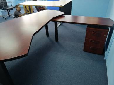 7FT L Shape Solid Director Table wt Drawer TB330