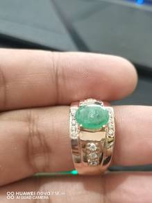 Cincin perak permata zamrud s20