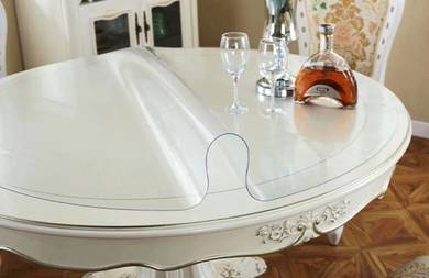 Transparent table mat / alas meja plastik lapis