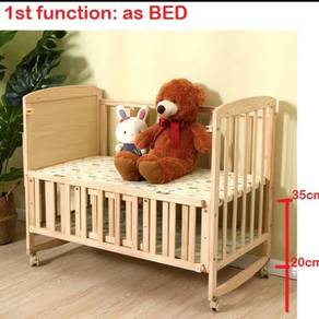 Full Set Multifunctional Baby Cot Double Layer
