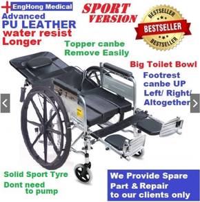 FULLY Reclining Wheelchair with Toilet Bowl