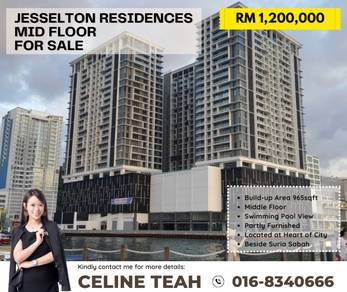 Jesselton Residences | Mid Floor | Partly Furnished | For Sale