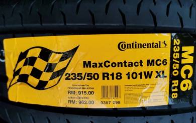 205/45/17 Continental MaxContact MC6 Tyre Tayar