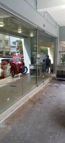 INSTALL GLASS WALL l 12mm clear glass dinding kaca