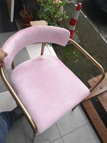 Pink Steel Frame Cushion Chair TB618