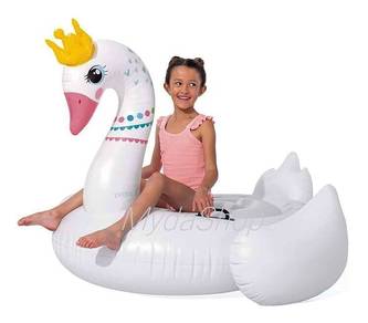 MAJESTIC WHITE SWAN Swim Pool Ride-On. Pelampung