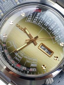 (A846) Big Yellowish Orient Multi Calendar Watch