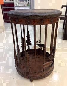 RARE Solid Iron Cage Table