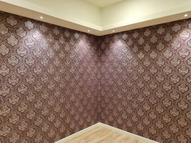 KERTAS DINDING l wallpaper install l labour
