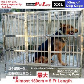 Stainless Steel Dog Cage 5ft with FEEDING DOOR
