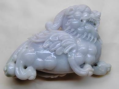 Ice Lavender Purple Jadeite Jade Pi Xiu Ornament