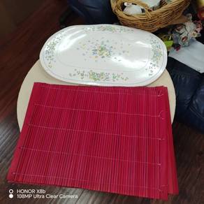 Like New Bamboo & PVC Plate Mat 6pcs   6pcs