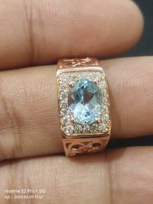 Cincin perak sky blue topaz