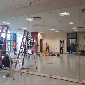 INSTALL WALL MIRROR l pasang cermin dinding tempah