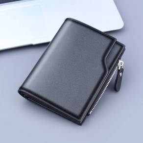 [10.10]BiFOLD BLACK ZIPPER WALLET CARD COiN DOMPET