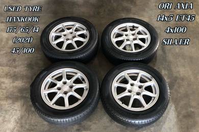 USED RIM ORI AXIA 14inch&TYRE AXIA MYVI BEZZA