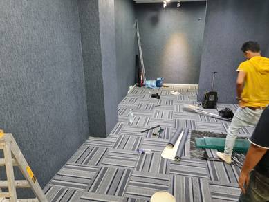 INSTALL FLOOR TILE CARPET l pasang karpet tile 5mm