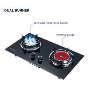 Tempered Glass Gas Stove Dapur Gas Clad Double