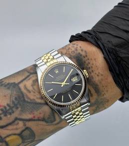 36mm 1976 Rolex DateJust 16013 Black Dial Y.Gold