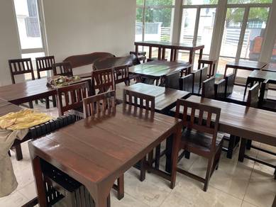 Wood tables and chair set
