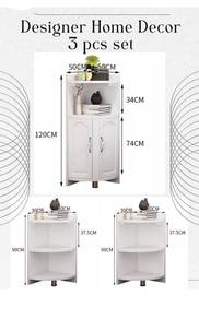 3 Corner cabinet rack storage white country shelf