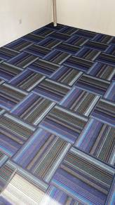 INSTALL TILE CARPET l pasang karpet empat segi l