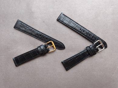 Genuine Black Crocodile Leather Watch Strap