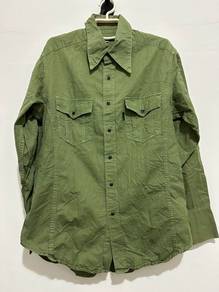 Paul Smith Snap Button Japan Green Army Shirt