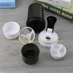 Gym 3 in 1 protein shaker water bottle botol