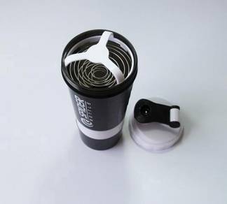 Gym 3 in 1 protein shaker water bottle botol