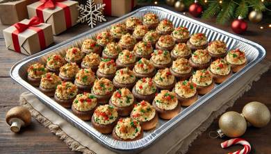 xmas stuffed mushroom