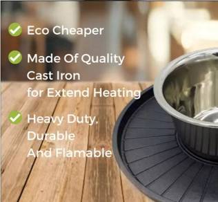 2 in 1 Cast Iron Korean GRILL PAN Gas 35cm 2 in 1