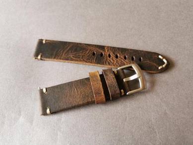 ITALIAN Handmade Brown Calf Leather Watch Strap