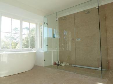 PASANG SHOWER GLASS WALL l skrin mandian kering l