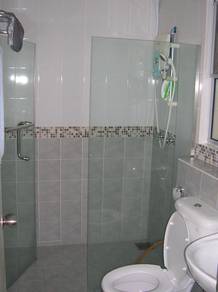 PASANG SHOWER GLASS WALL l skrin mandian kering l
