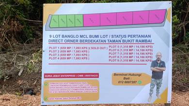 Baki 3 Lot Banglo MCL status Pertanian area Taman Bukit Rambai