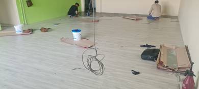 INSTALL VINYL FLOOR l pasang lantai jenis vinyl l