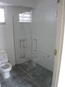 SHOWER SCREEN GLASS PANEL l pasang kaca mandian l