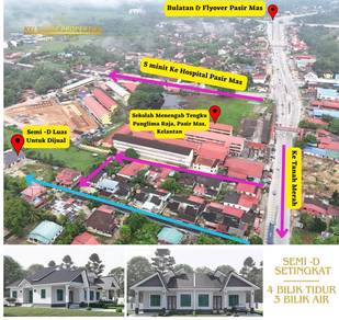 SEMI D LUAS DI SEBELAH SEKOLaH MENENGAH TENGKU PANGLIMA RAJA PASIR MAS