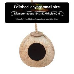 Small (G) hanging rope natural coconut shell parro