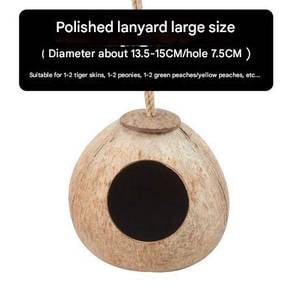 Large (G) hanging rope natural coconut shell parro