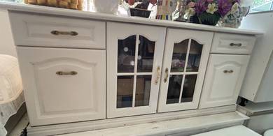 Wooden cabinet for display white colour