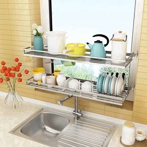 304 stainless steel dish rack kitchen wall hanging
