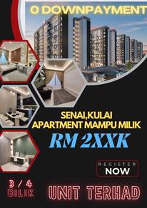 Apartment Senai FREEHOLD Zero Deposit (FREE SPA fee, LA Fee, Duti Stam