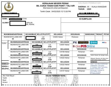 Freehold Non-Bumi Tanah Pertanian ada Kelapa Sawit. (RM95K/EKAR)
