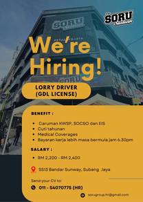 PEMANDU LORI Lorry Driver (GDL License)