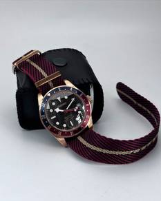 Custom Seiko Mod 39mm Pepsi Rose Gold BB58 GMT